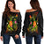 YAP Polynesian Women's Off Shoulder Sweater - Legend of YAP (Reggae) Art - Polynesian Pride