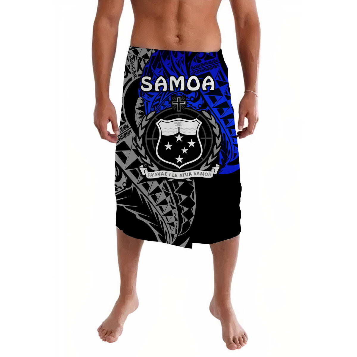 Custom Samoa Lavalava Samoan Blue Polynesian LT13 Blue - Polynesian Pride