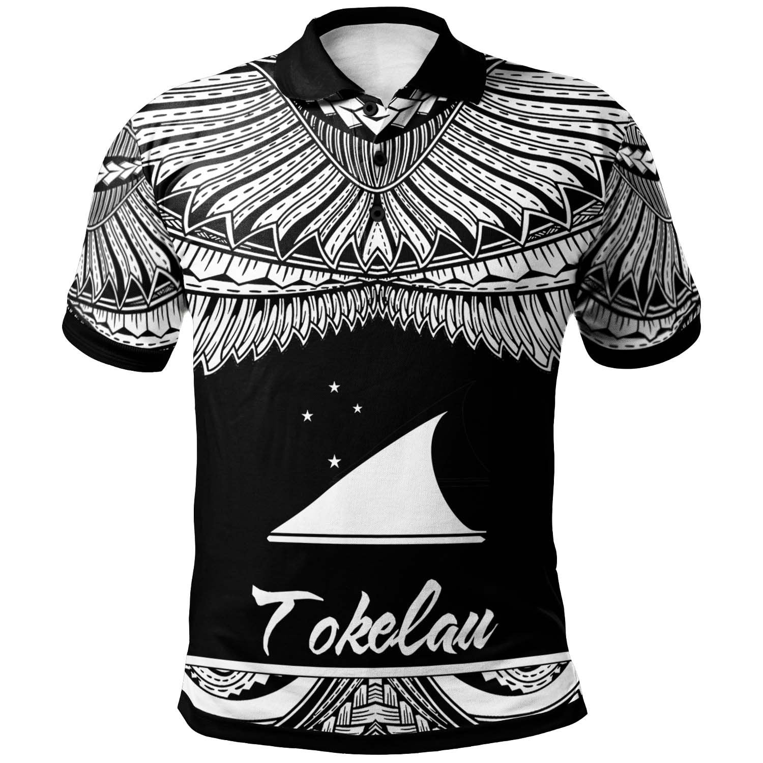 Tokelau Polo Shirt Polynesian Tattoo White Version Unisex White - Polynesian Pride