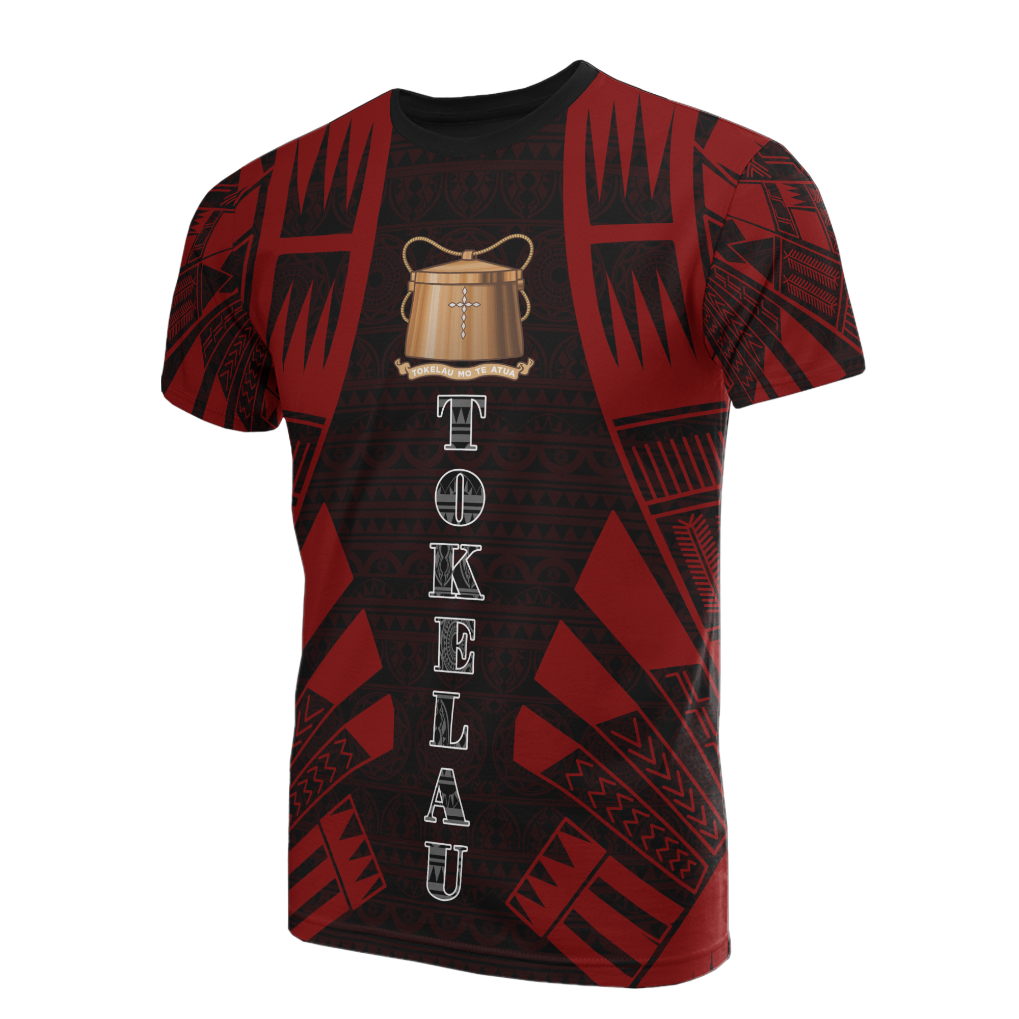 Tokelau T Shirt Tokelauan Coat of Arms Polynesian Tattoo Red Style Unisex Red - Polynesian Pride