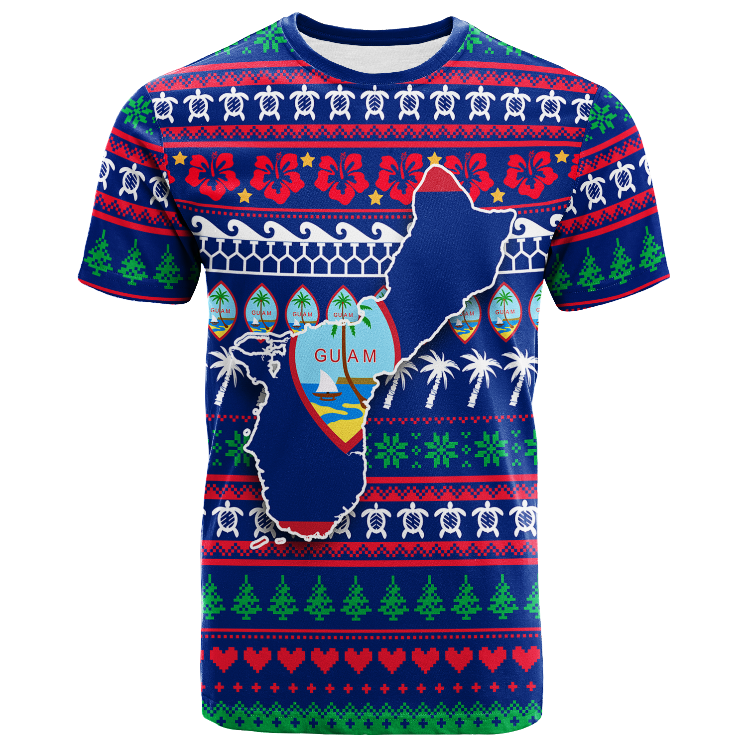 Guam Christmas T Shirt Ugly Christmas LT12 Unisex Blue - Polynesian Pride