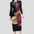 Hawaii Hibiscus Polynesian Tribal Long Sleeves Dress - LT12 Women Black - Polynesian Pride