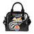 Tahiti Shoulder Handbag - Tahiti Seal Polynesian Patterns Plumeria (Black) - Polynesian Pride