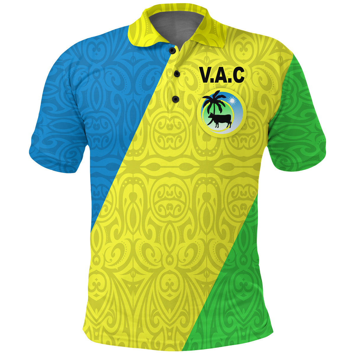 Vanuatu Agriculture Collage Polo Shirt LT12 Blue - Polynesian Pride
