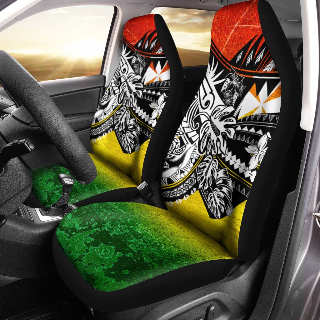 Wallis and Futuna Car Seat Cover - The Flow OF Ocean Reggae Color Universal Fit Reggae - Polynesian Pride