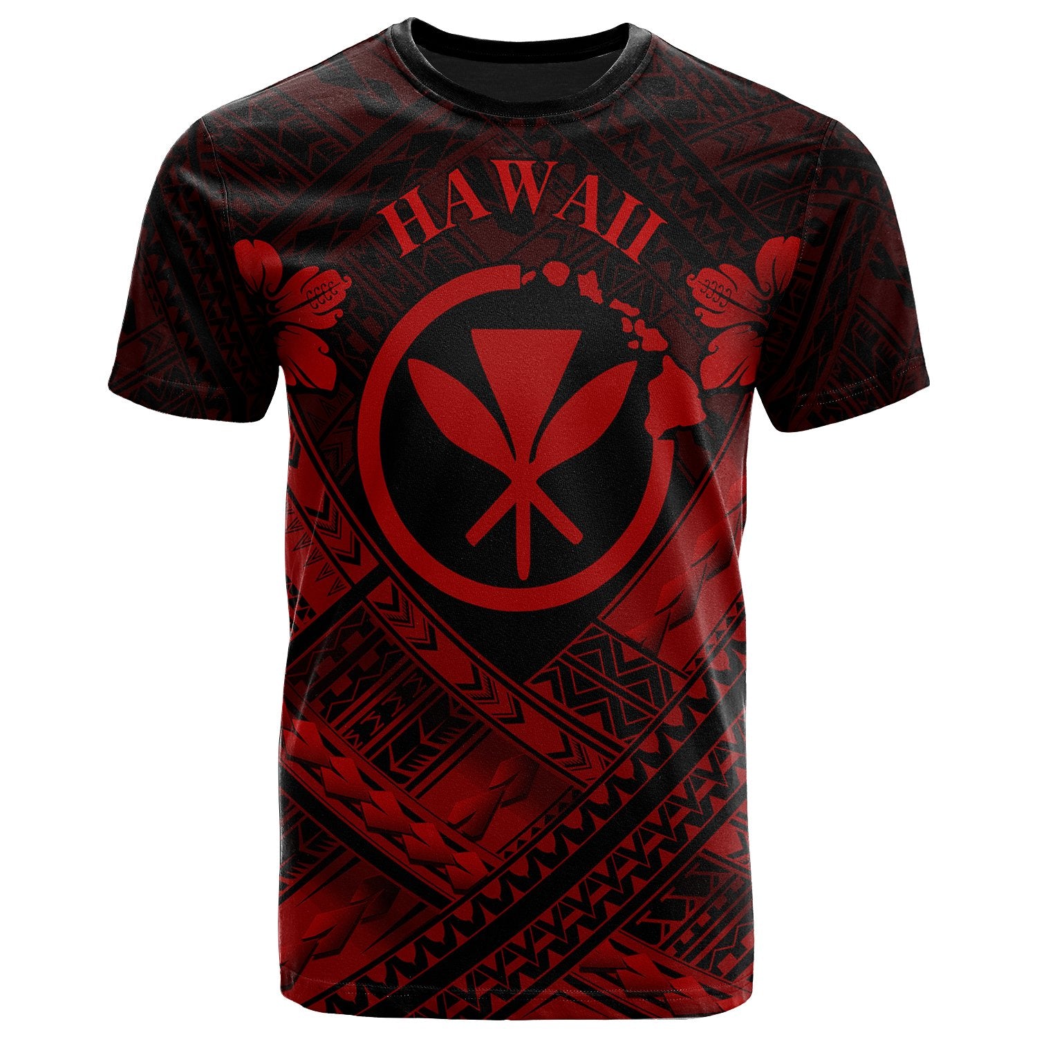 Hawaii T Shirt Red Kanaka Maoli Polynesian Patterns Unisex Red - Polynesian Pride