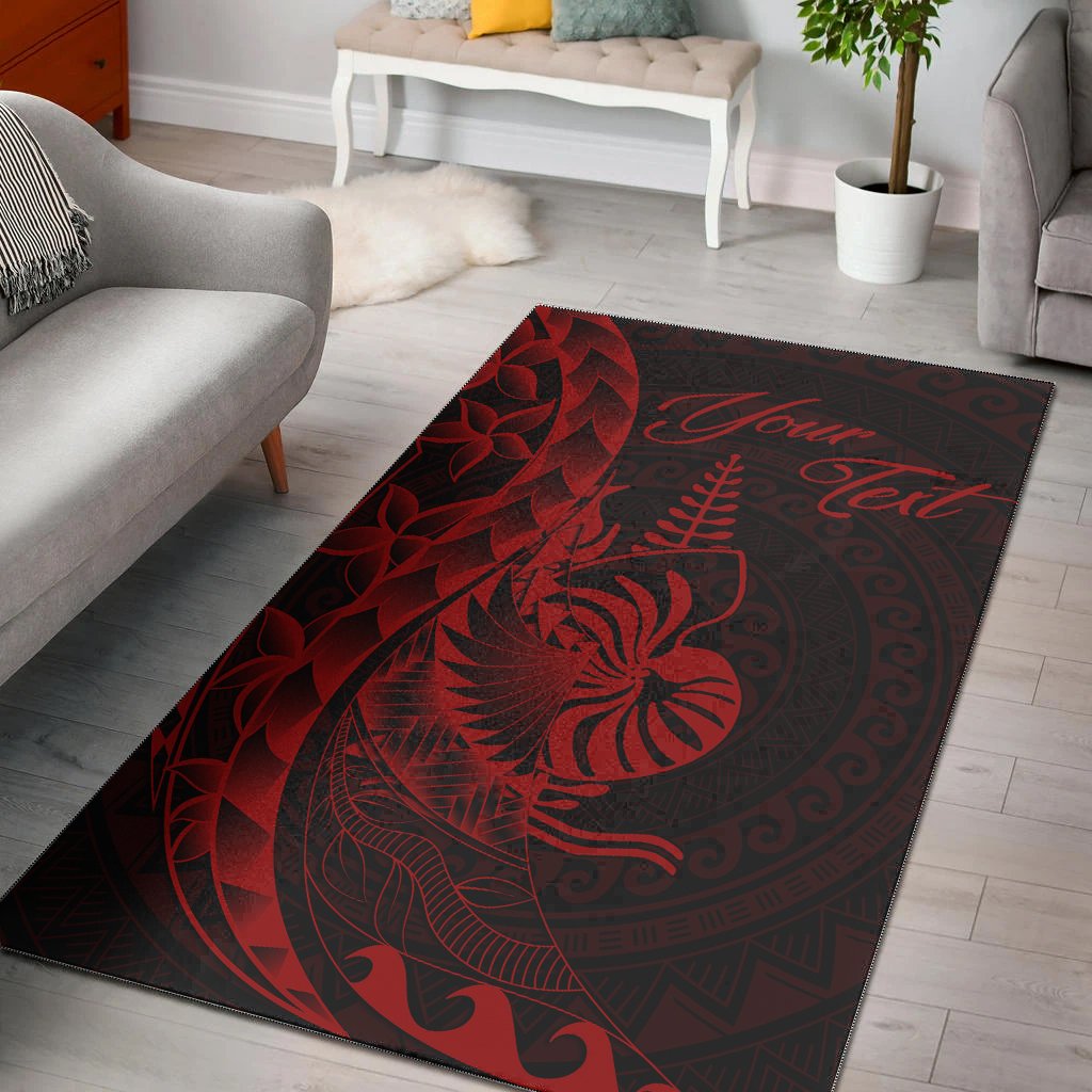 New Caledonia Area Rug - Custom Personalised Polynesian Pattern Style Red Color Red - Polynesian Pride