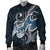 Yap Islands Polynesian Men's Bomber Jacket - Ocean Style Blue - Polynesian Pride