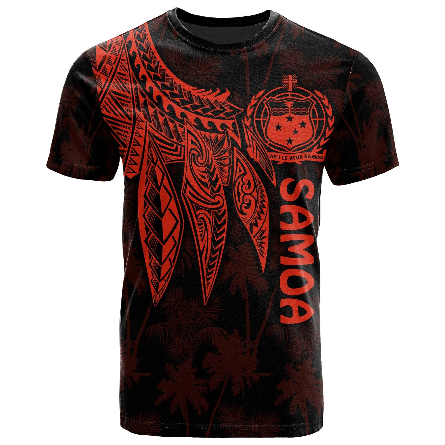 Samoa T Shirt Polynesian Wings (Red) Unisex Red - Polynesian Pride