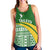 Tailevu Rugby Women Racerback Tank Fiji Rugby Tapa Pattern Green LT13 - Polynesian Pride