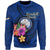 Marshall Islands Polynesian Sweater - Floral With Seal Blue Unisex Blue - Polynesian Pride