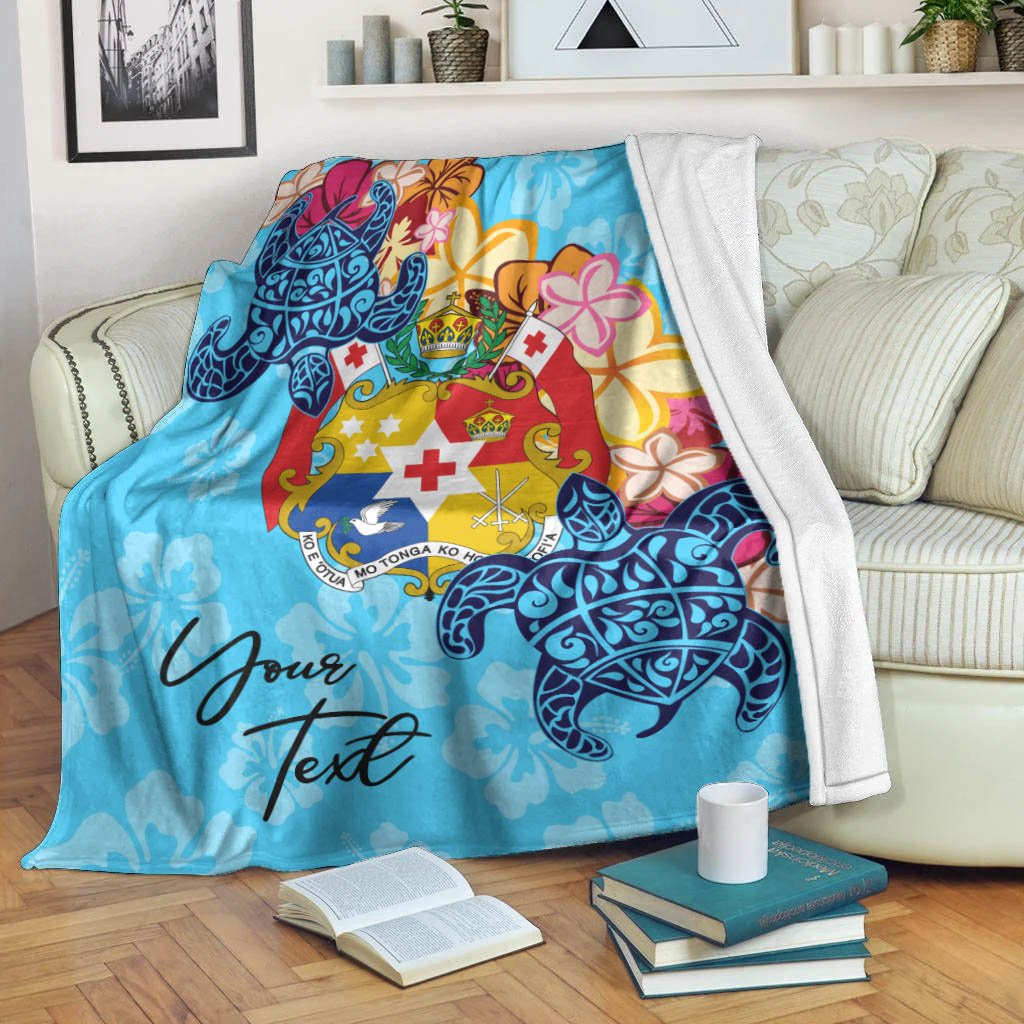 Tonga Custom Personalised Premium Blanket - Tropical Style White - Polynesian Pride