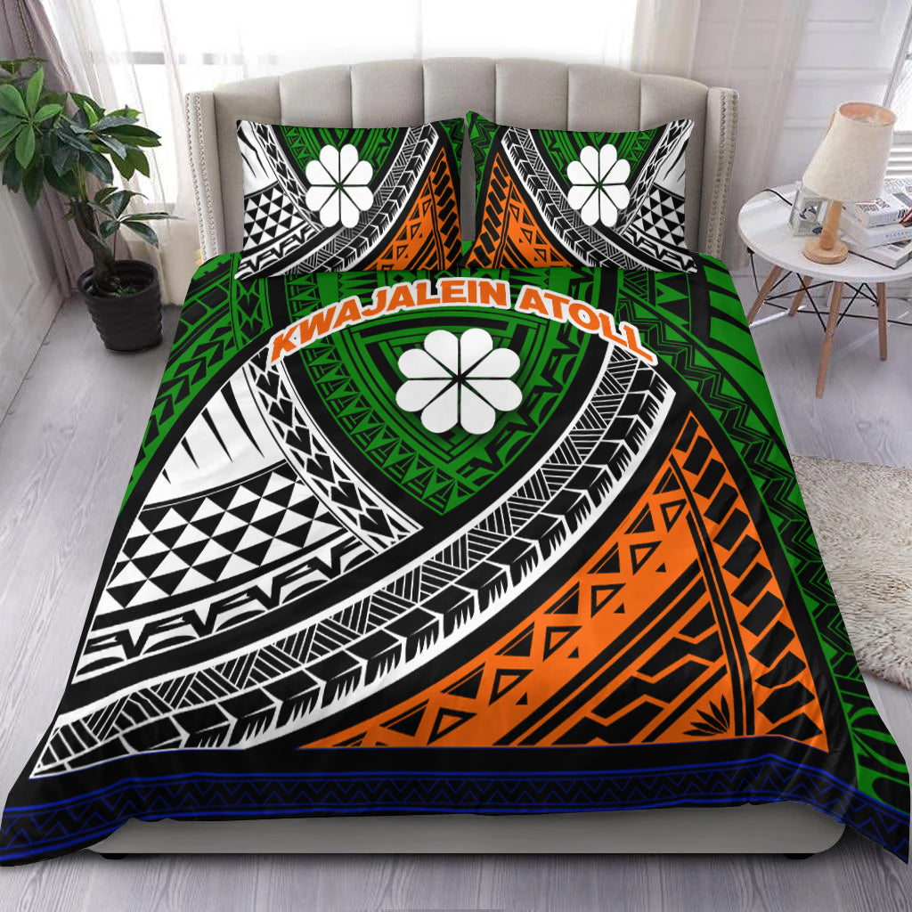Kwajalein Atoll Tribal Pattern Bedding Set - LT12 Green - Polynesian Pride