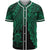 Tuvalu Polynesian Baseball Shirt - Tribal Wave Tattoo Green Unisex Green - Polynesian Pride