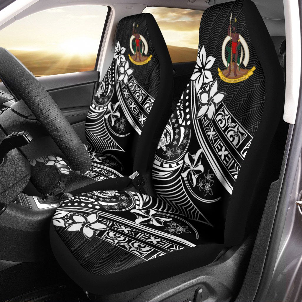 Vanuatu Car Seat Cover - The Flow OF Ocean Universal Fit Black - Polynesian Pride