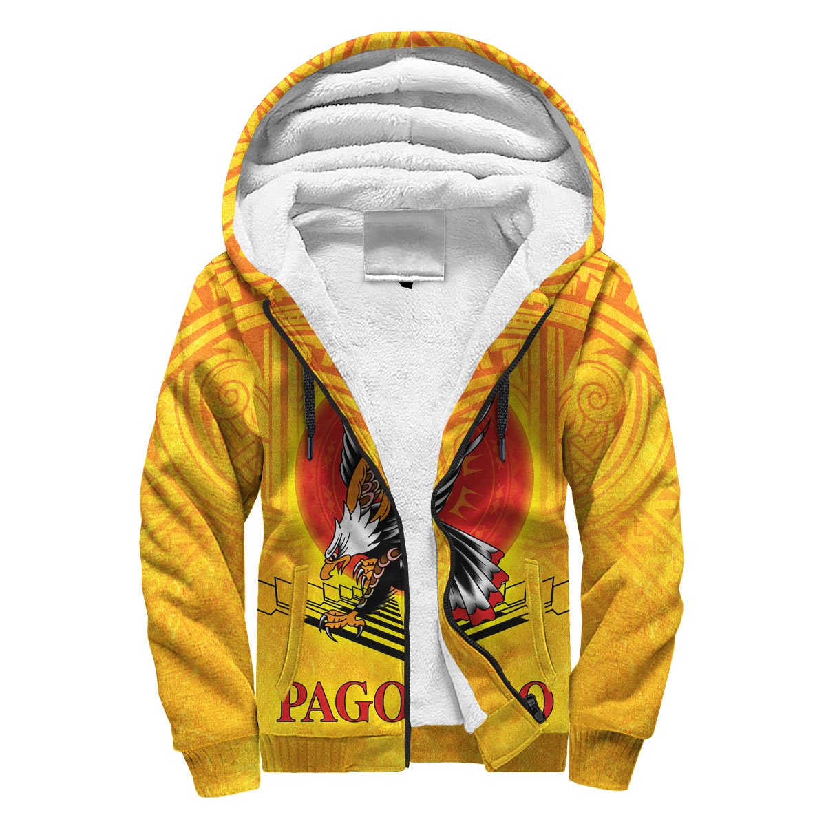 American Samoa Custom Personalised Sherpa Hoodie - Pago Pago Aeto (Ver 2) Yellow - Polynesian Pride