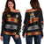 (Custom Personalised) The Hunters PNG Off Shoulder Sweater Papua New Guinea Hunters Rugby LT13 Women Black - Polynesian Pride