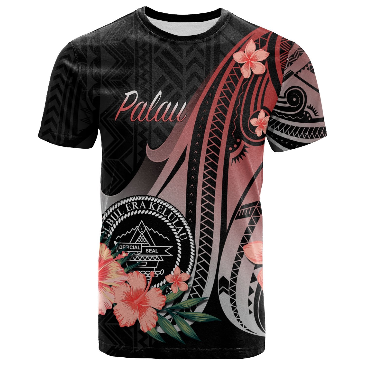 Palau T Shirt Red Polynesian Hibiscus Pattern Style Unisex Red - Polynesian Pride