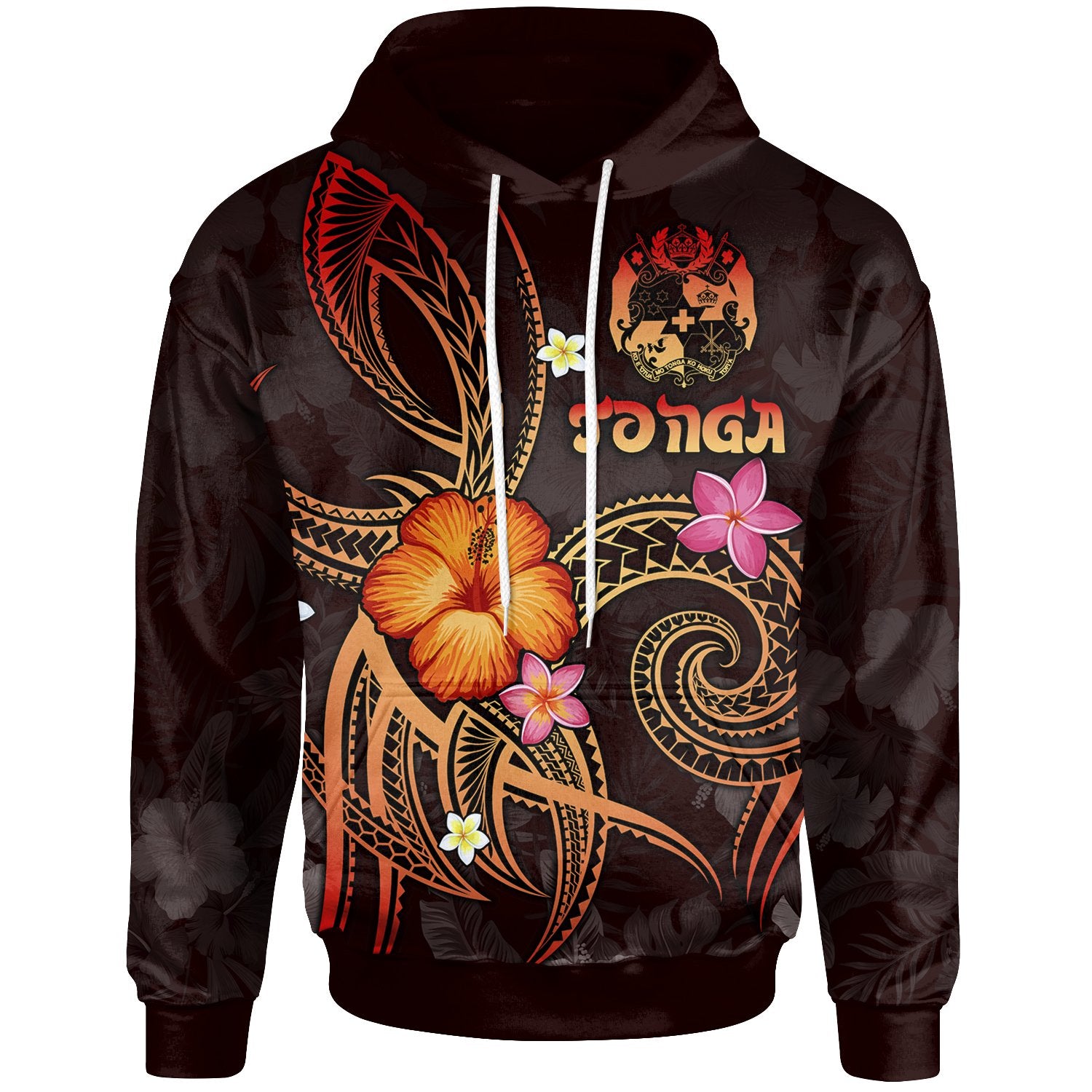 Tonga Polynesian Hoodie Legend of Tonga (Red) Unisex Red - Polynesian Pride