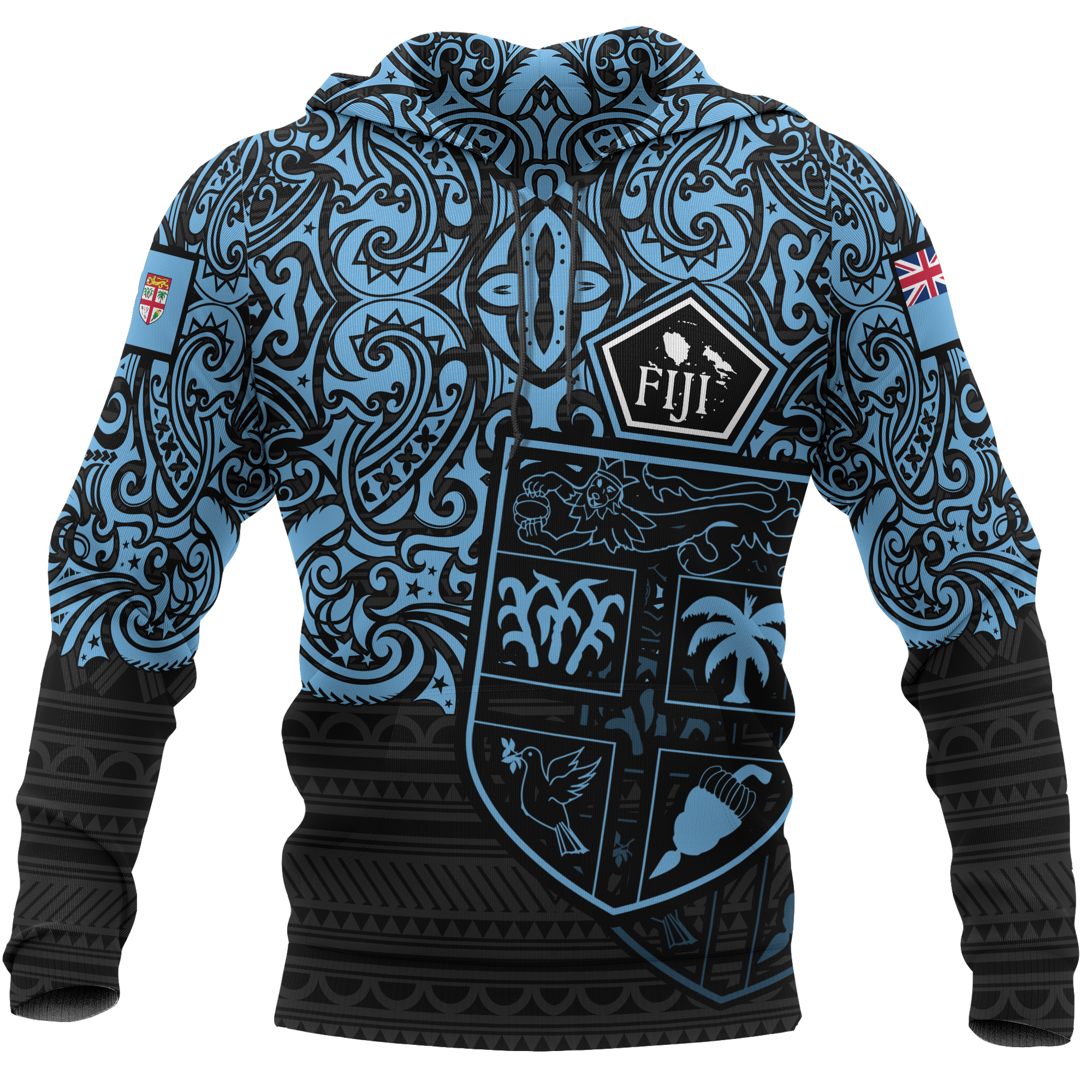 Fiji Polynesian Hoodie Pride of Fiji Unisex BLUE - Polynesian Pride