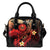 Tahiti Polynesian Shoulder Handbag - Plumeria Flowers And Waves One Size Red - Polynesian Pride