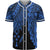 Kosrae Polynesian Baseball Shirt - Tribal Wave Tattoo Blue Unisex Blue - Polynesian Pride