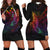 Kosrae State Hoodie Dress - Butterfly Polynesian Style Black - Polynesian Pride