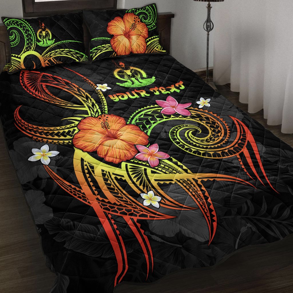 Vanuatu Polynesian Personalised Quilt Bed Set - Legend of Vanuatu (Reggae) Art - Polynesian Pride
