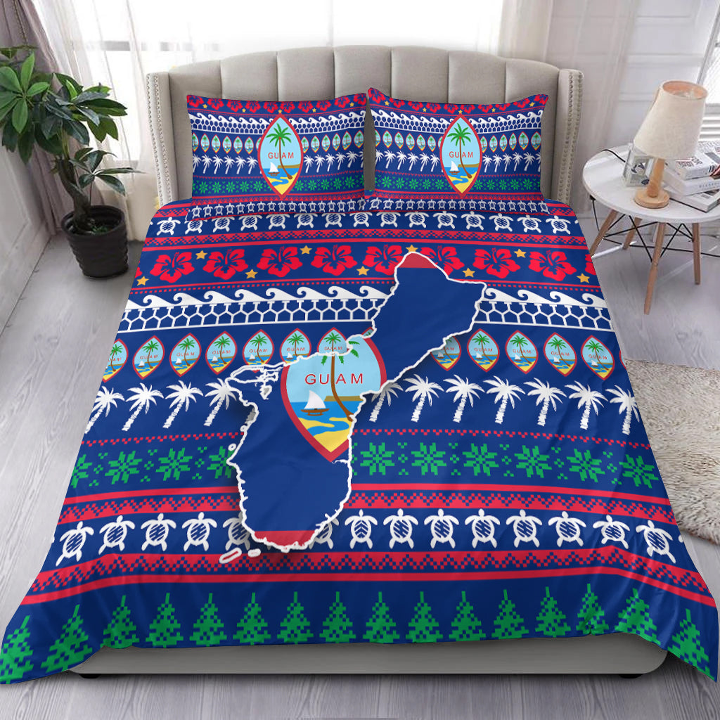 Guam Christmas Bedding Set - Ugly Christmas - LT12 Blue - Polynesian Pride