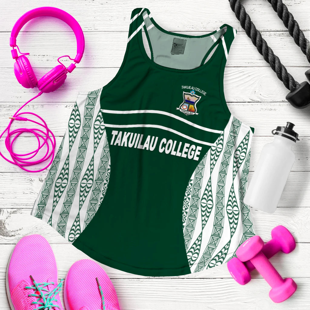 Takuilau College Tongan Patterns Women Tank Top - LT12 Women Tank Top Green - Polynesian Pride