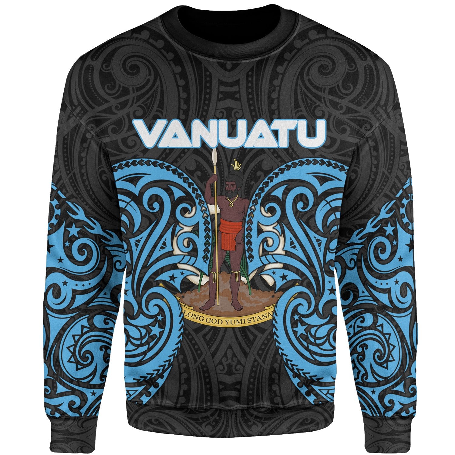 Vanuatu Polynesian Sweater - Spirit Style Blue Unisex Blue - Polynesian Pride