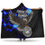 American Samoa Polynesian Hooded Blanket - Eagle With Flame Blue Hooded Blanket Blue - Polynesian Pride