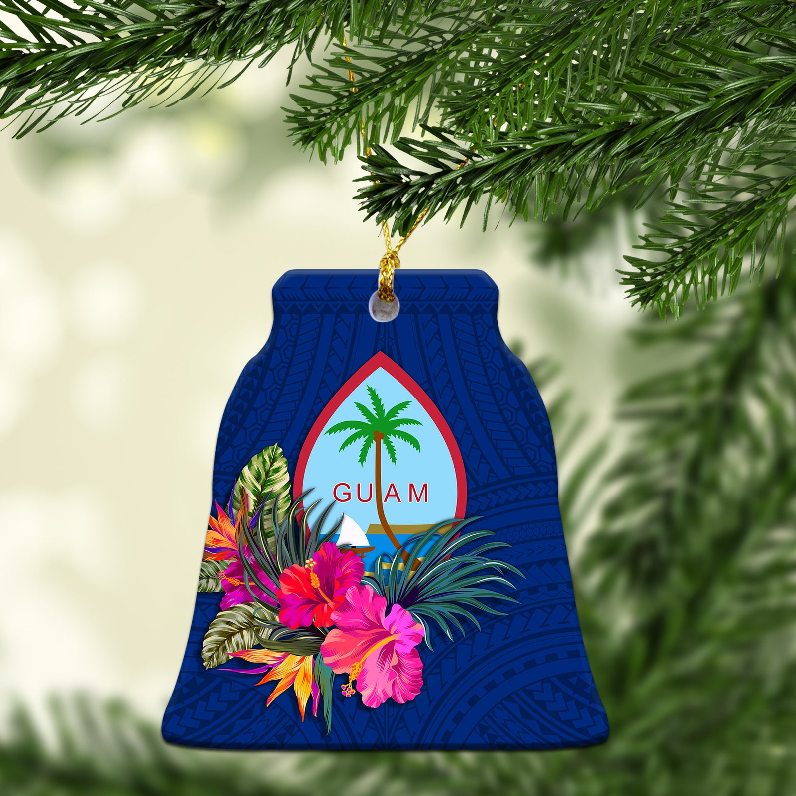 Guam Tropical Hibiscus Christmas Ornament - LT12 Christmas Tree - Polynesian Pride