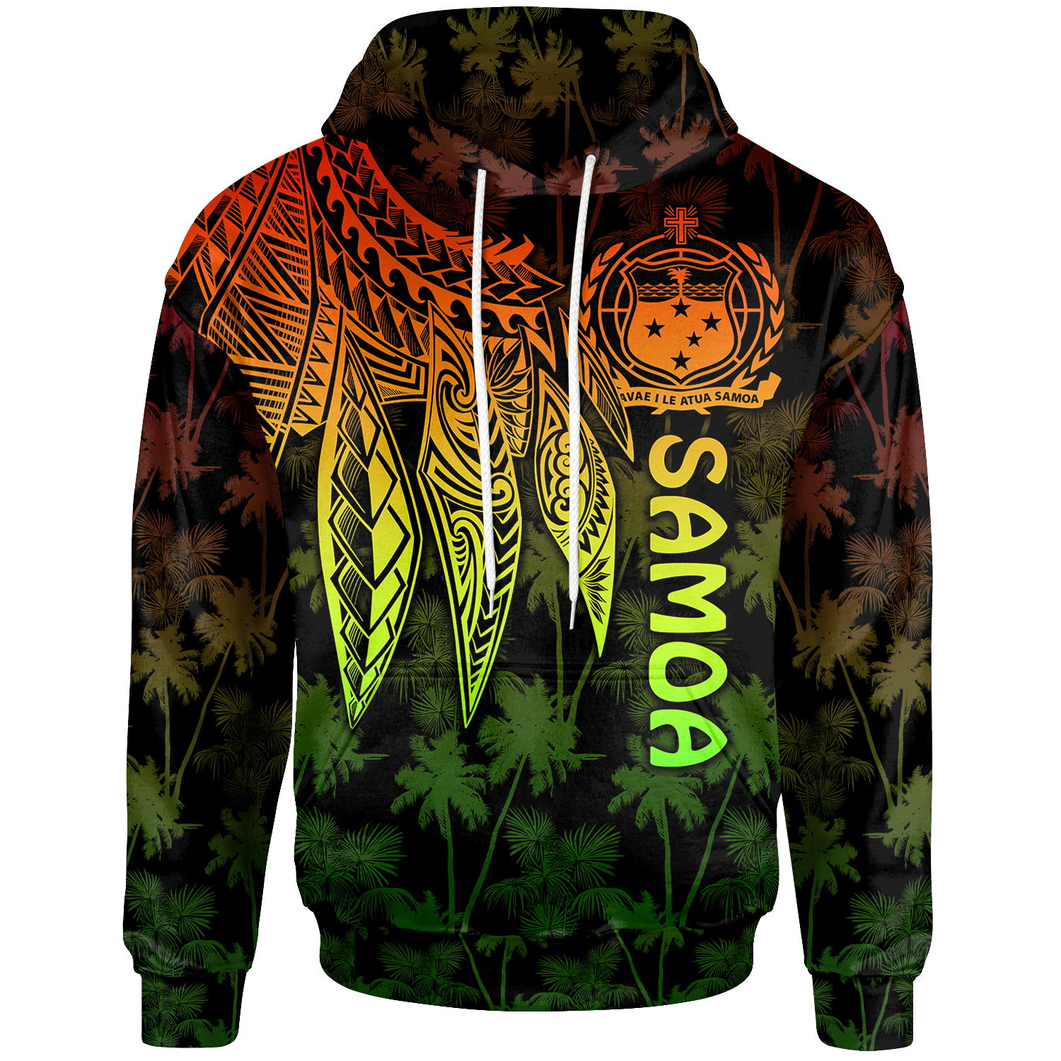 Samoa Hoodie Polynesian Wings (Reggae) Unisex Reggae - Polynesian Pride