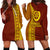 Tonga High School Hoodie Dress - Ngatu Pattern - LT12 Red - Polynesian Pride