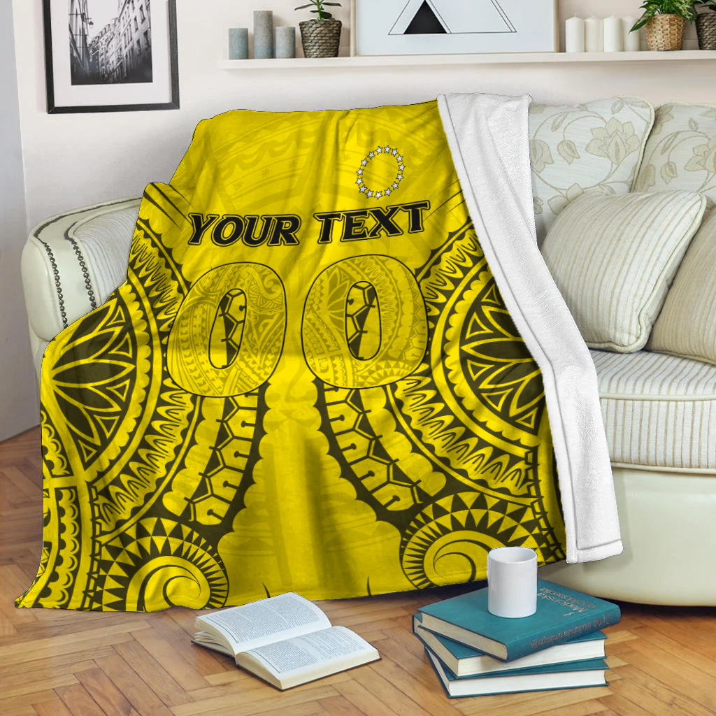 (Custom Personalised) Cook Islands Aitutaki Blanket - Tribal Pattern - LT12 White - Polynesian Pride