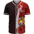 Tonga Polynesian Baseball Shirt - Coat Of Arm With Hibiscus Unisex Red - Polynesian Pride