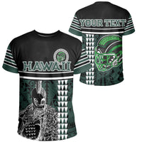 Hawaii Kakau Warrior Polynesian – Custom Football T-Shirt – Rainbow Style Green - Polynesian Pride
