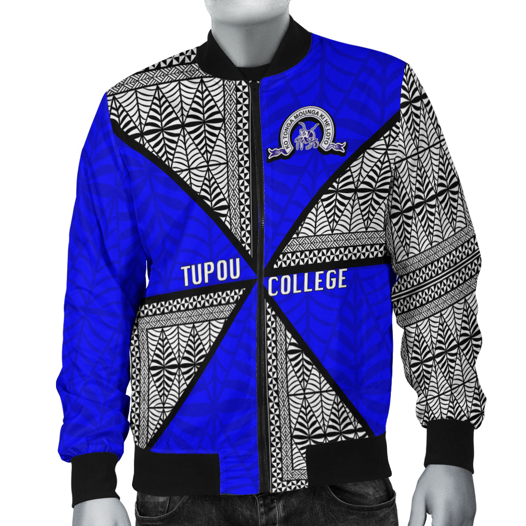 Tonga Tupou College Bomber Jacket - Tongan Patterns - LT20 Black Unisex - Polynesian Pride