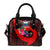 Samoa Shoulder Handbag - Polynesian Hook And Hibiscus (Red) - Polynesian Pride