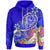 Tahiti Hoodie Turtle Plumeria (Blue) Unisex Blue - Polynesian Pride