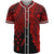 Kosrae Polynesian Baseball Shirt - Tribal Wave Tattoo Red Unisex Red - Polynesian Pride