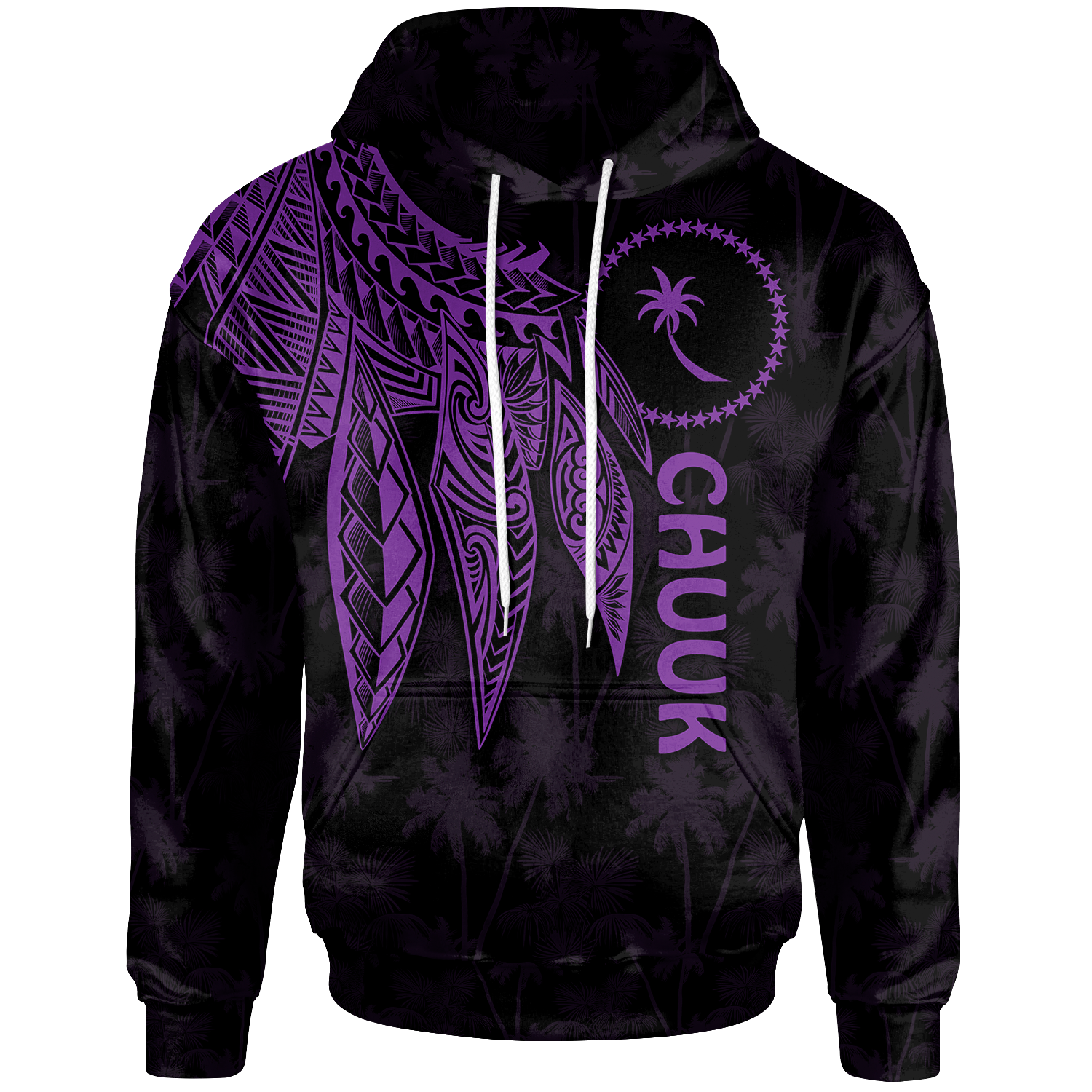 Chuuk Hoodie Polynesian Wings (Purple) Unisex Purple - Polynesian Pride