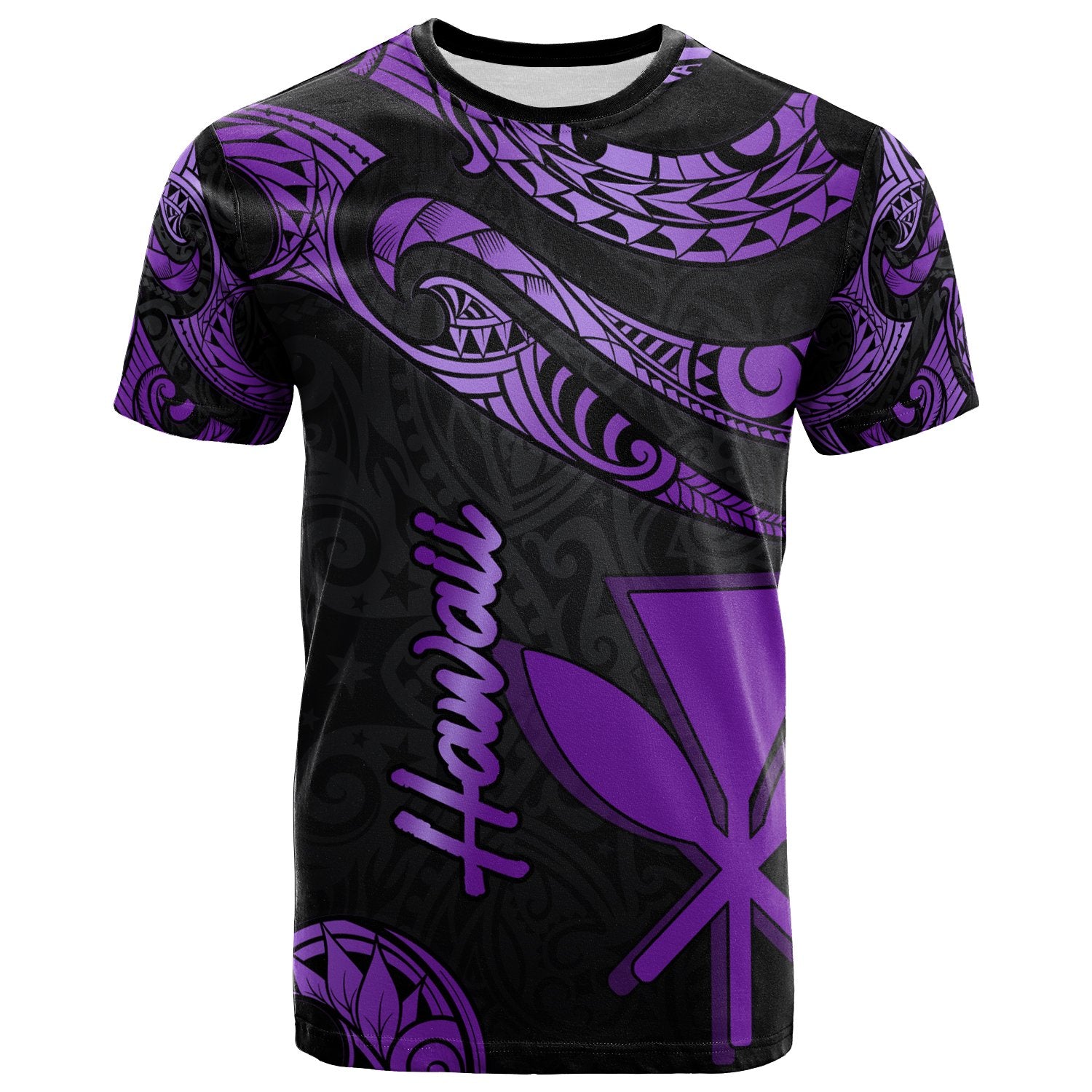 Hawaii Kanaka Maoli Polynesian T Shirt Polynesian Tattoo Purple Version Unisex Purple - Polynesian Pride