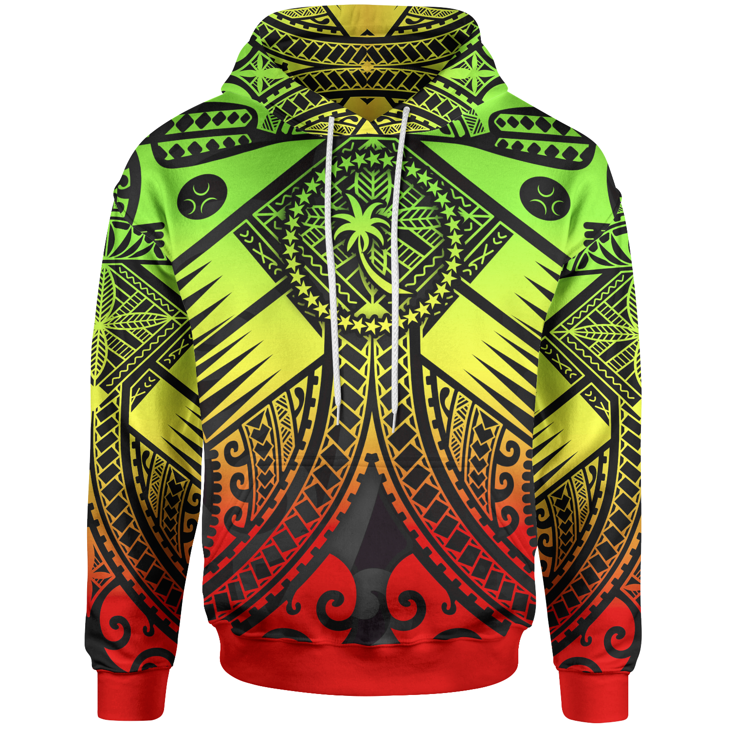 Chuuk Hoodie Reggae Seal with Polynesian Tattoo Unisex Reggae - Polynesian Pride