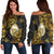 Hawaii Women's Off Shoulder Sweaters - Abstract Style Black - Polynesian Pride