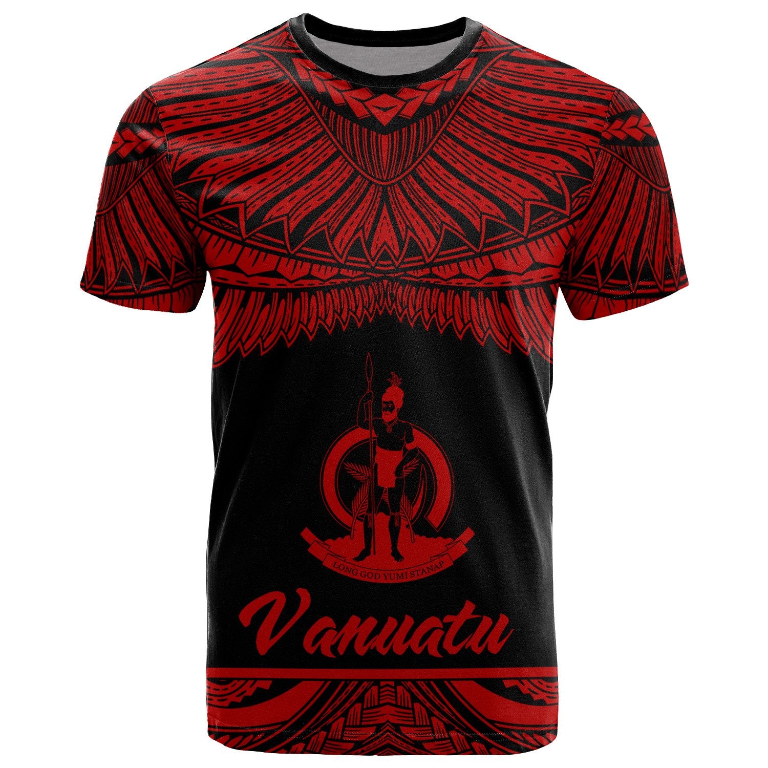 Vanuatu Polynesian T Shirt Vanuatuan Pride Red Version Unisex Red - Polynesian Pride