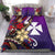 Wallis and Futuna Bedding Set - Tribal Flower With Special Turtles Purple Color Purple - Polynesian Pride