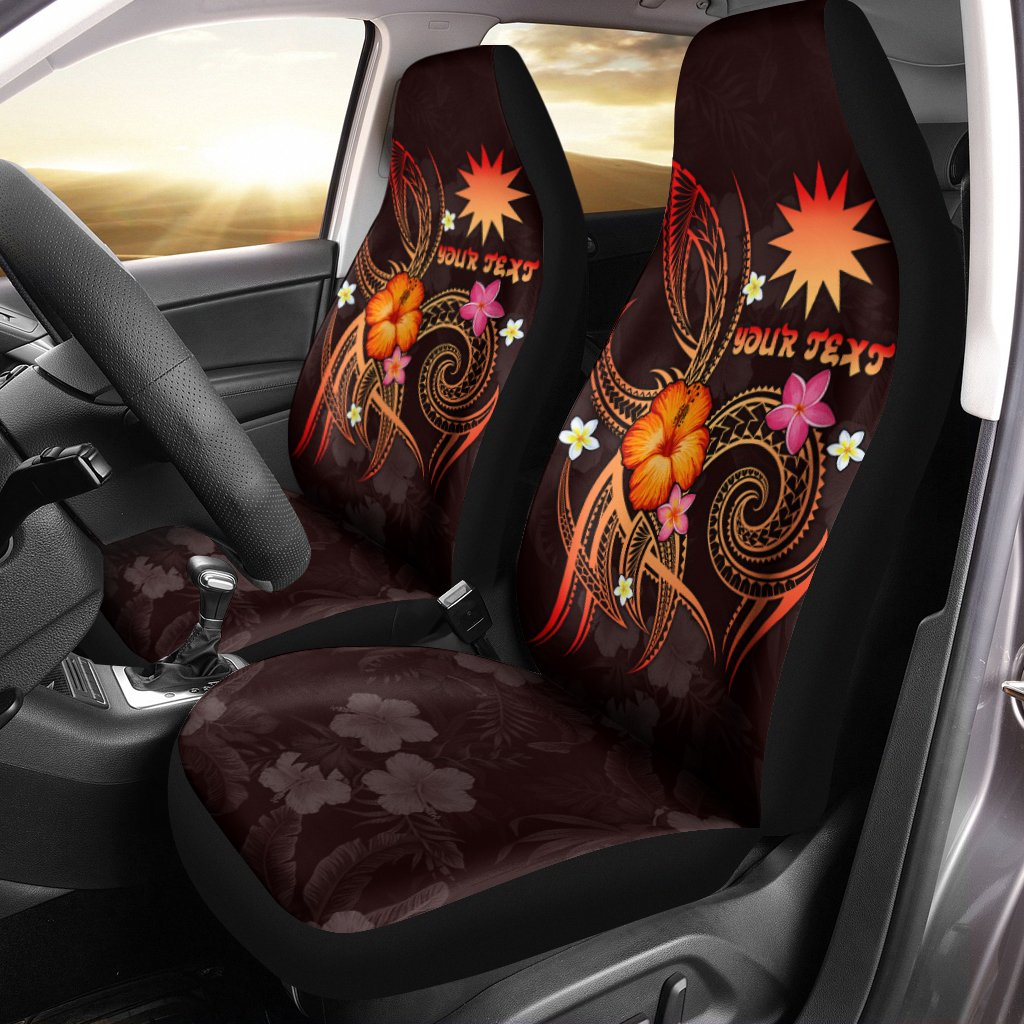 Nauru Polynesian Personalised Car Seat Covers - Legend of Nauru (Red) Universal Fit Red - Polynesian Pride