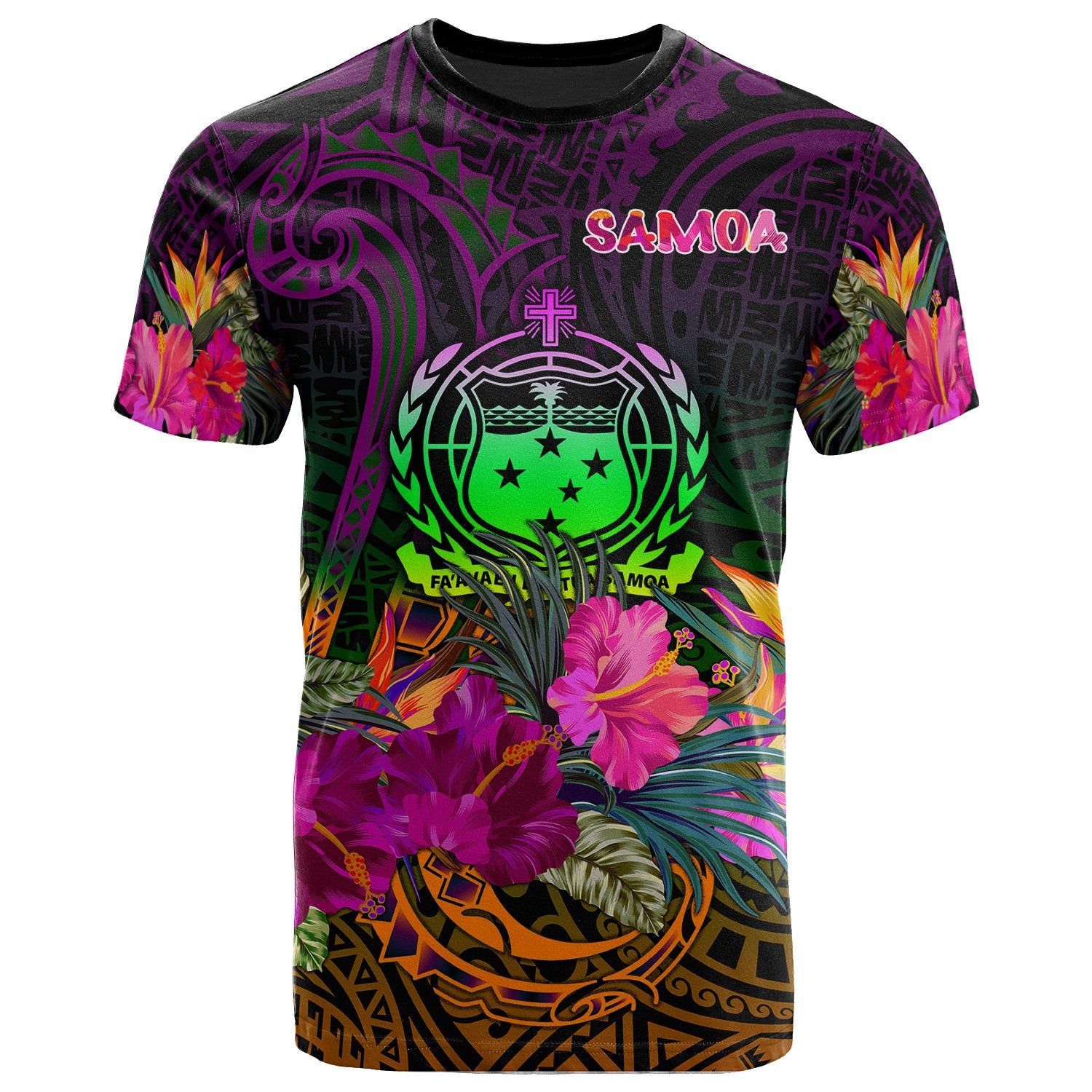 Samoa T Shirt Summer Hibiscus Unisex Reggae - Polynesian Pride